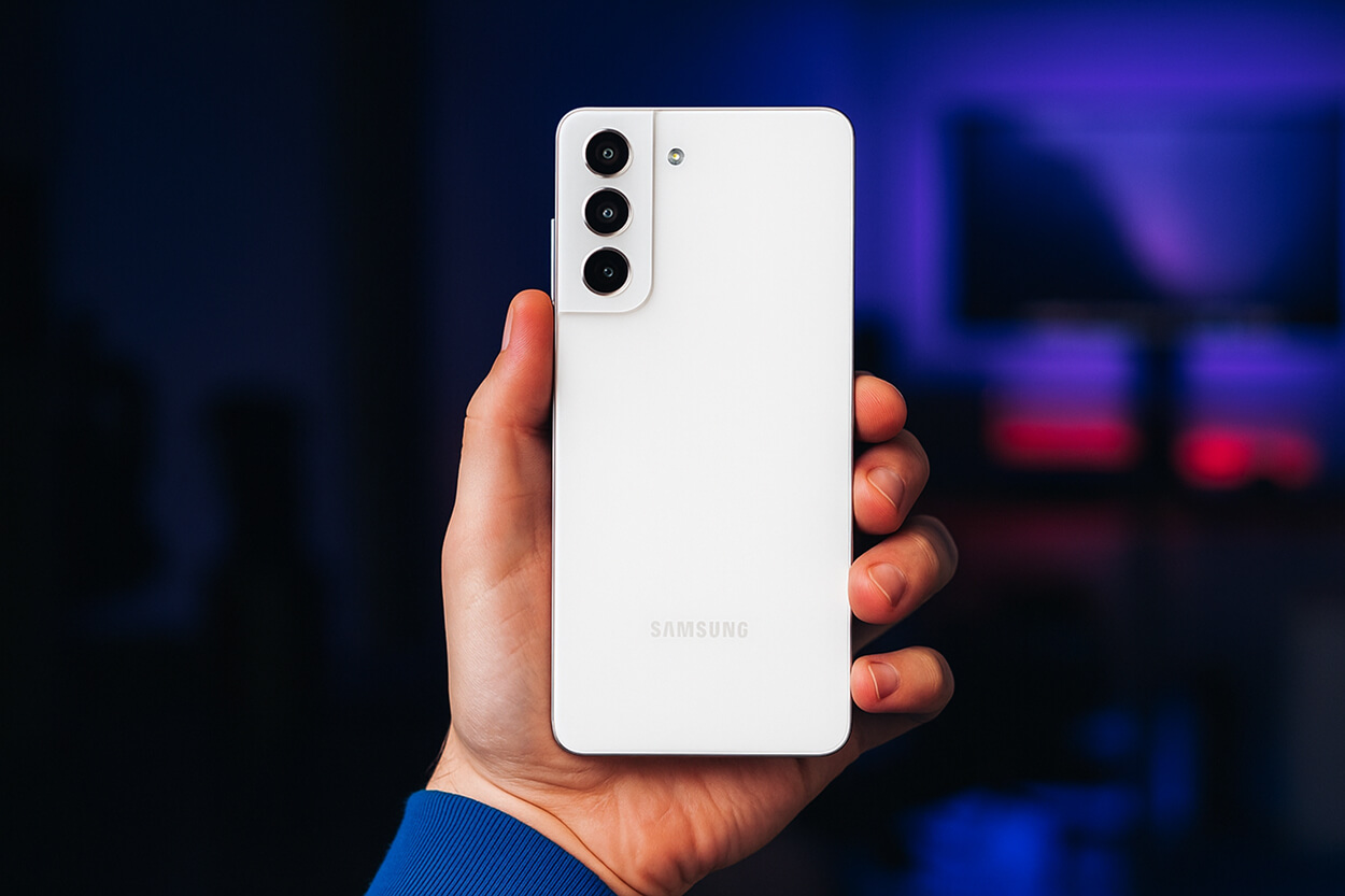 Bannière promotionnelle du Samsung Galaxy S21 FE 5G 128Go en promotion reconditionné