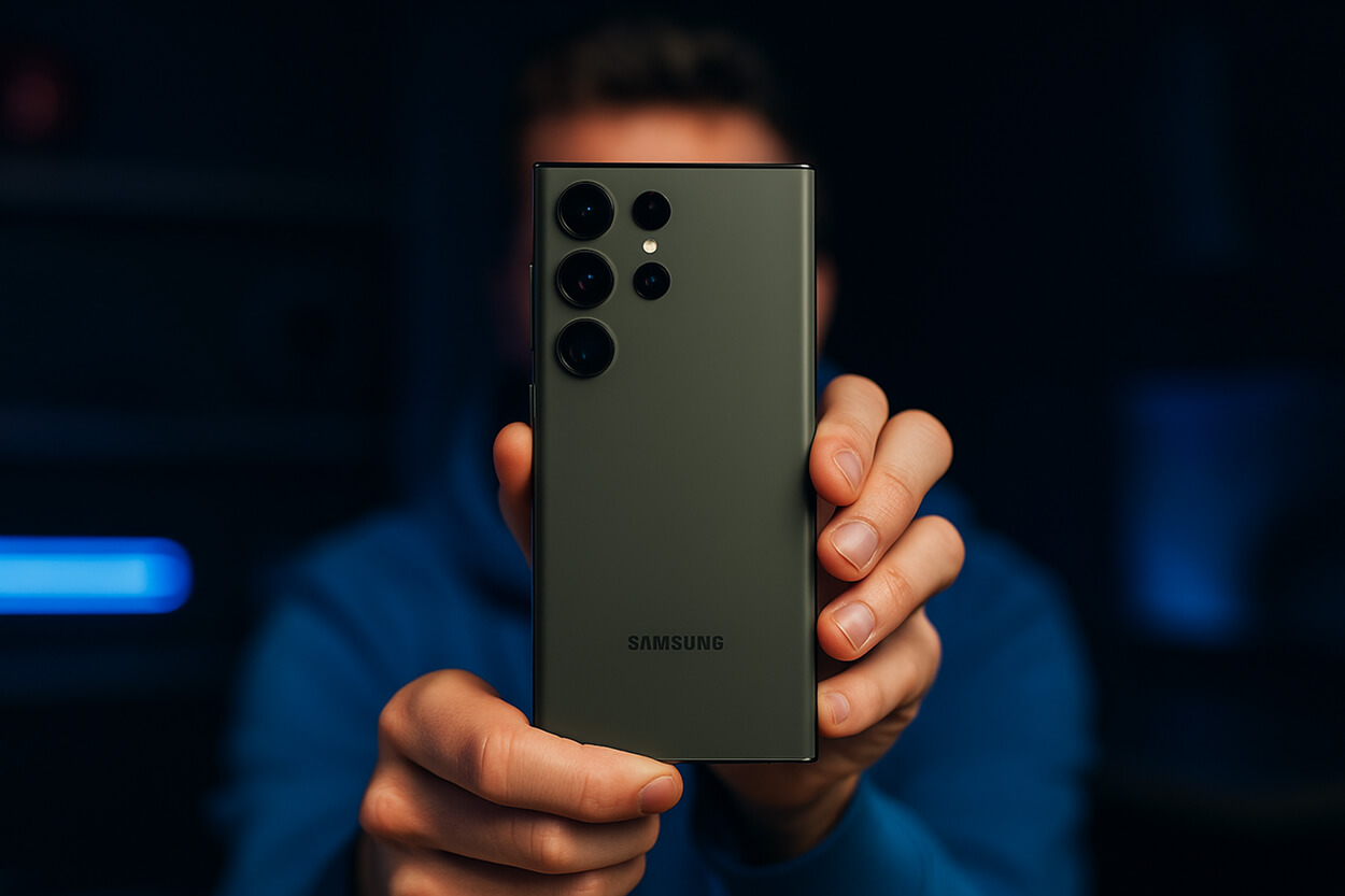 Bannière promotionnelle du Samsung Galaxy S23 Ultra 512Go reconditionné à un prix inédit